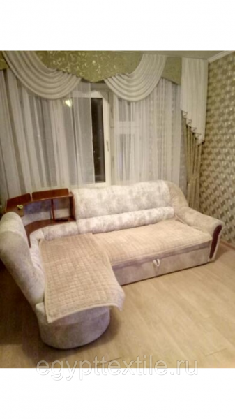 Накидка на диван - дивандеки 70 - сидушки Искусственный мех бежевый — фото 3